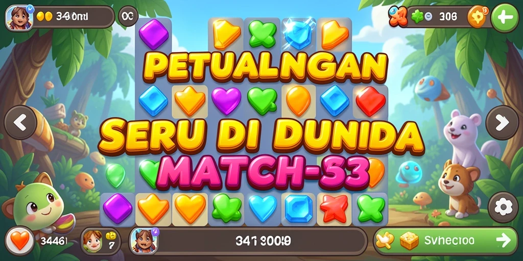 Tangkapan layar gameplay 3446 yang menunjukkan momen seru mencocokkan permata.