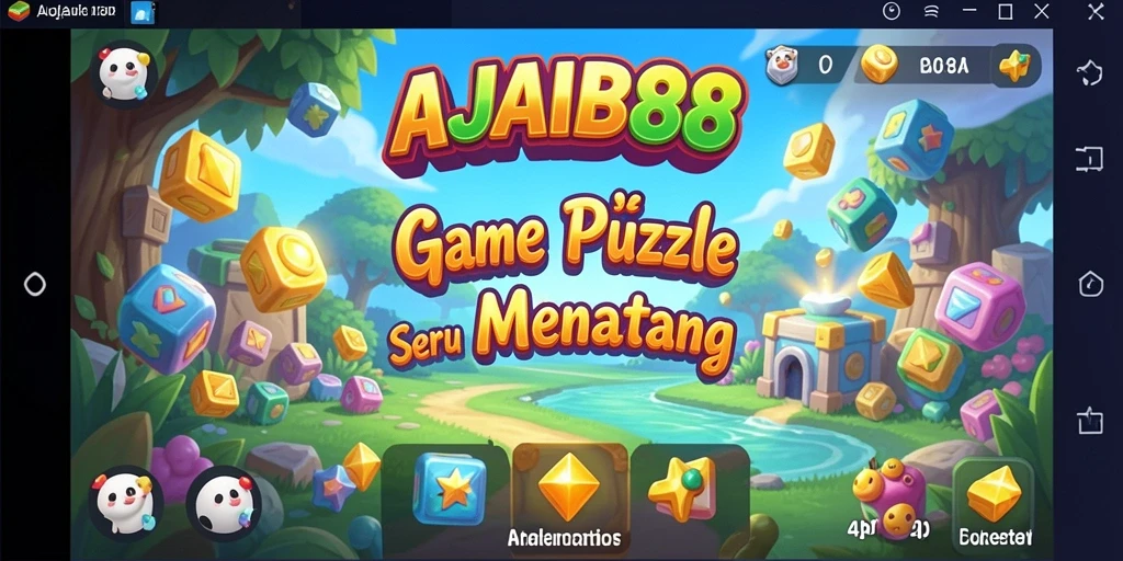 Tangkapan layar AJAIB88 menampilkan gameplay Puzzle yang penuh warna.