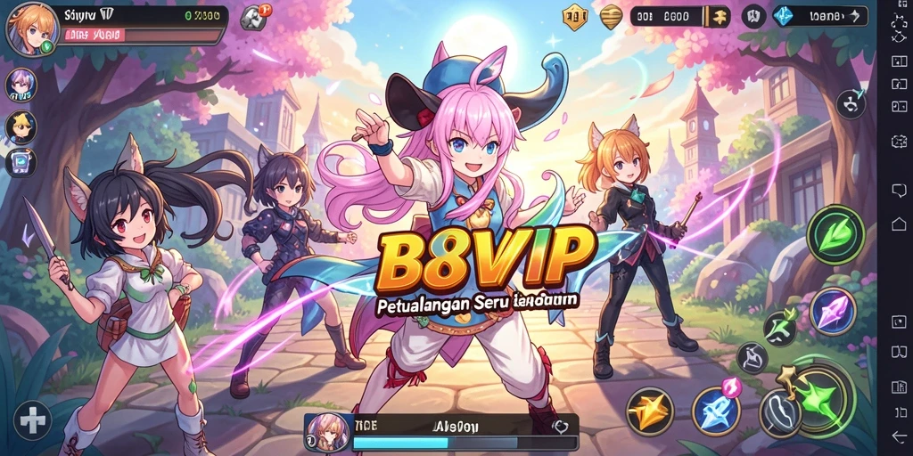 Tampilan gameplay menarik dari B8VIP dengan karakter anime yang unik.