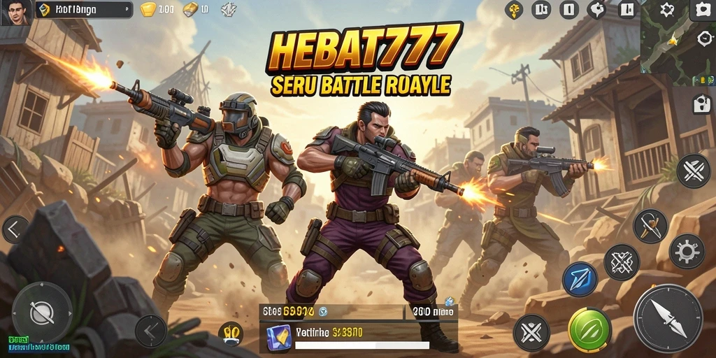 Screenshot utama HEBAT777 menampilkan aksi seru dalam permainan Battle Royale.