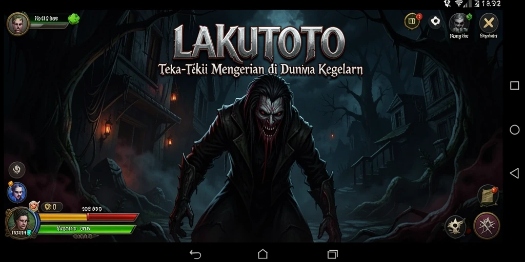 Screenshot LAKUTOTO menampilkan suasana mencekam dengan efek visual yang mengesankan.