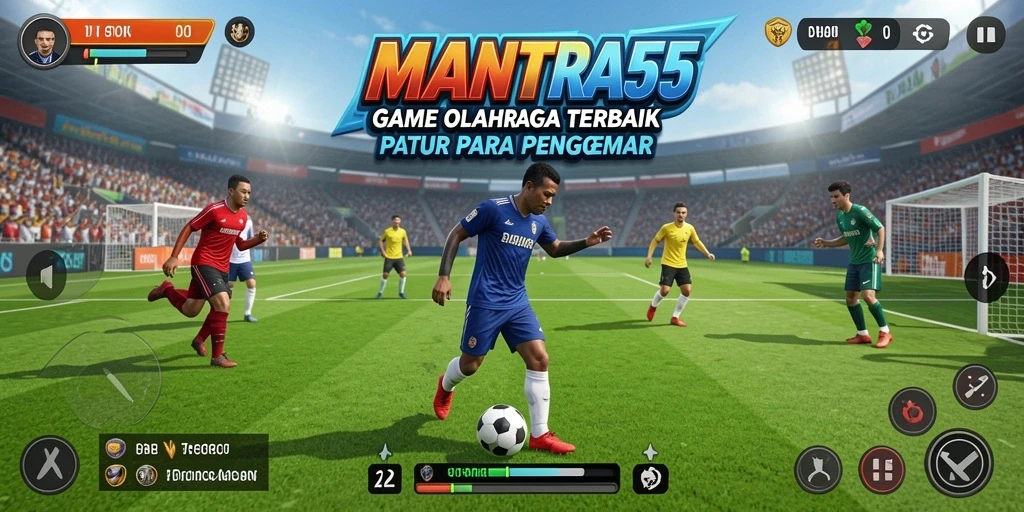 Tampilan gameplay <strong>MANTRA55</strong>, menunjukkan aksi seru dalam olahraga.