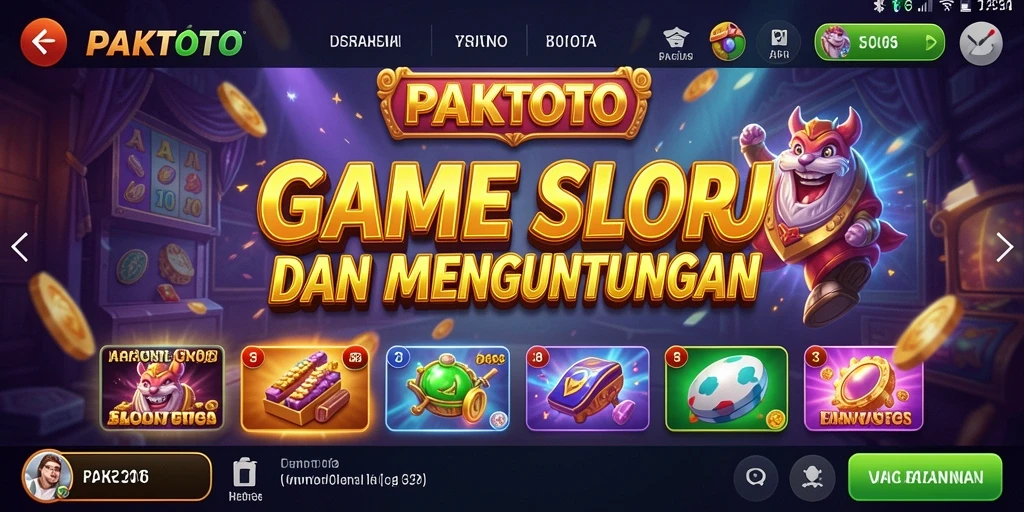 Screenshot PAKTOTO menampilkan gameplay seru dan beragam tema slot.