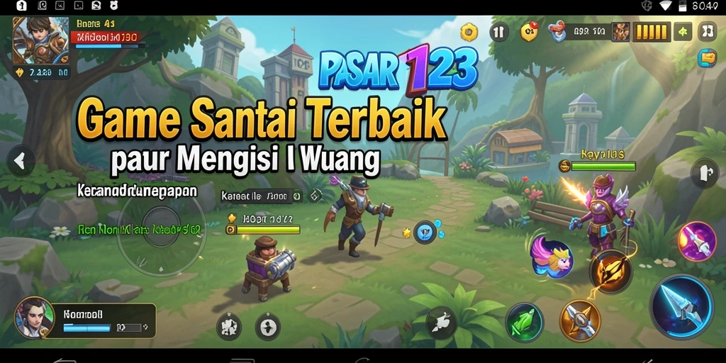 Screenshot utama PASAR123 menampilkan gameplay yang seru dan penuh warna.