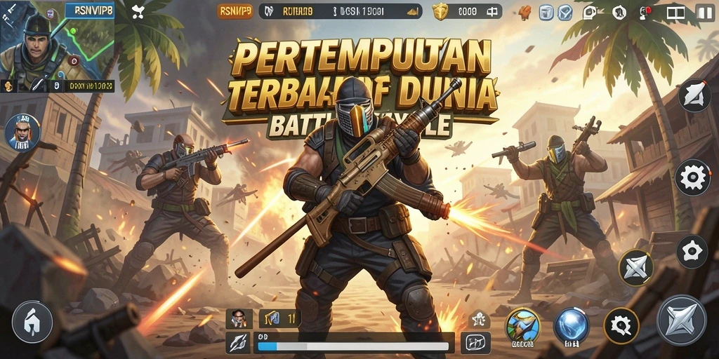 Gameplay mendebarkan dalam pertandingan Battle Royale tanpa batas.